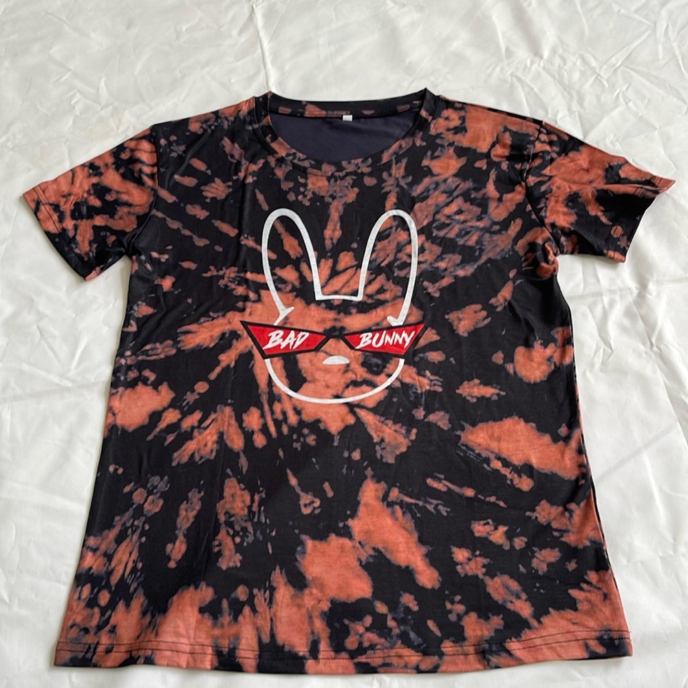 1310- Brand new Bad Bunny tie dyed tshirt- unisex- small